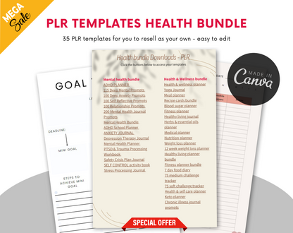 MEGA discount - HEALTH bundle PLR templates